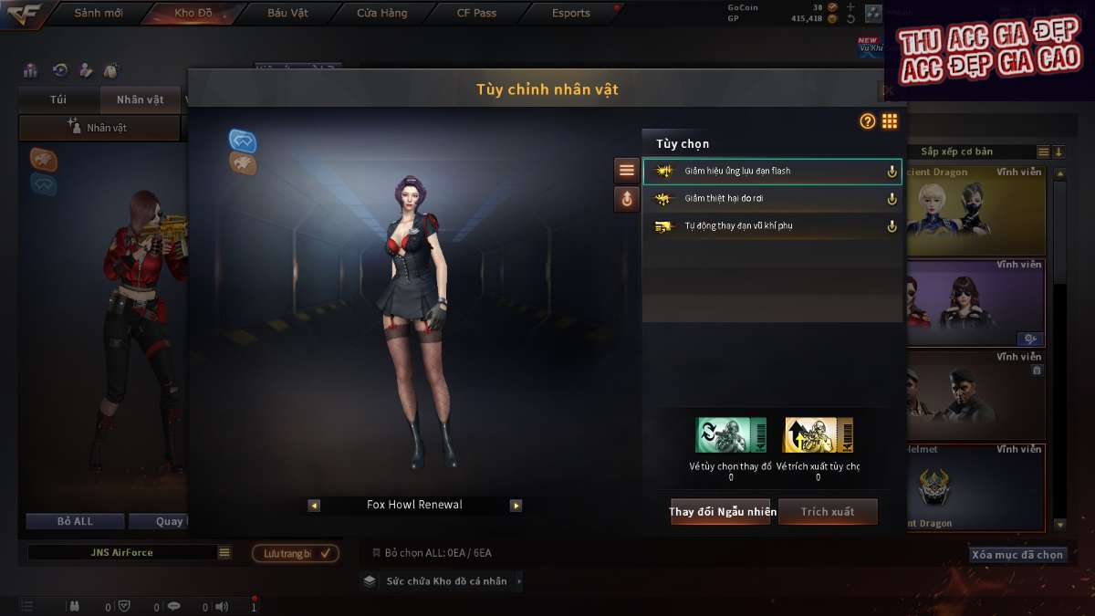 shop acc cf uy tin gia re